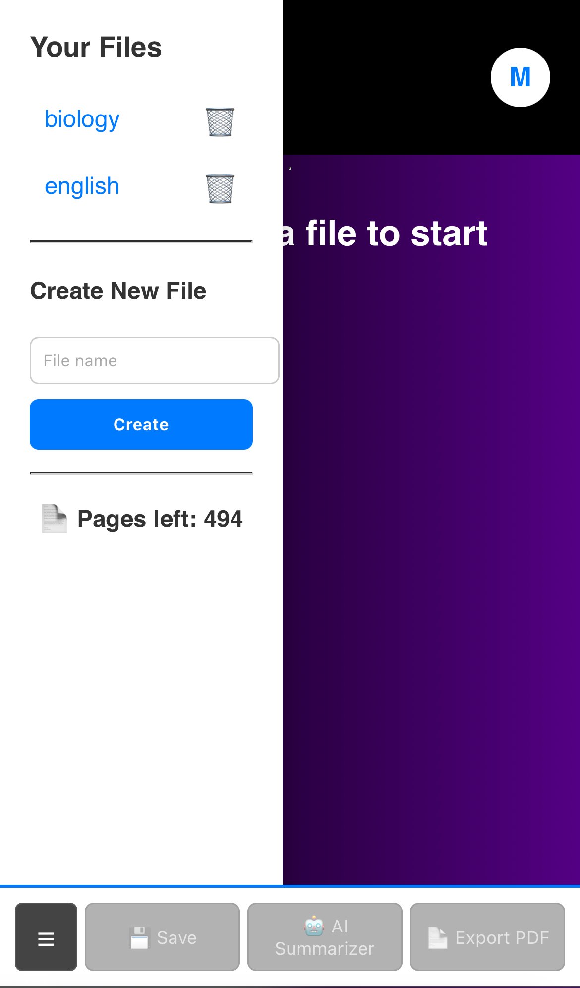 Creating file