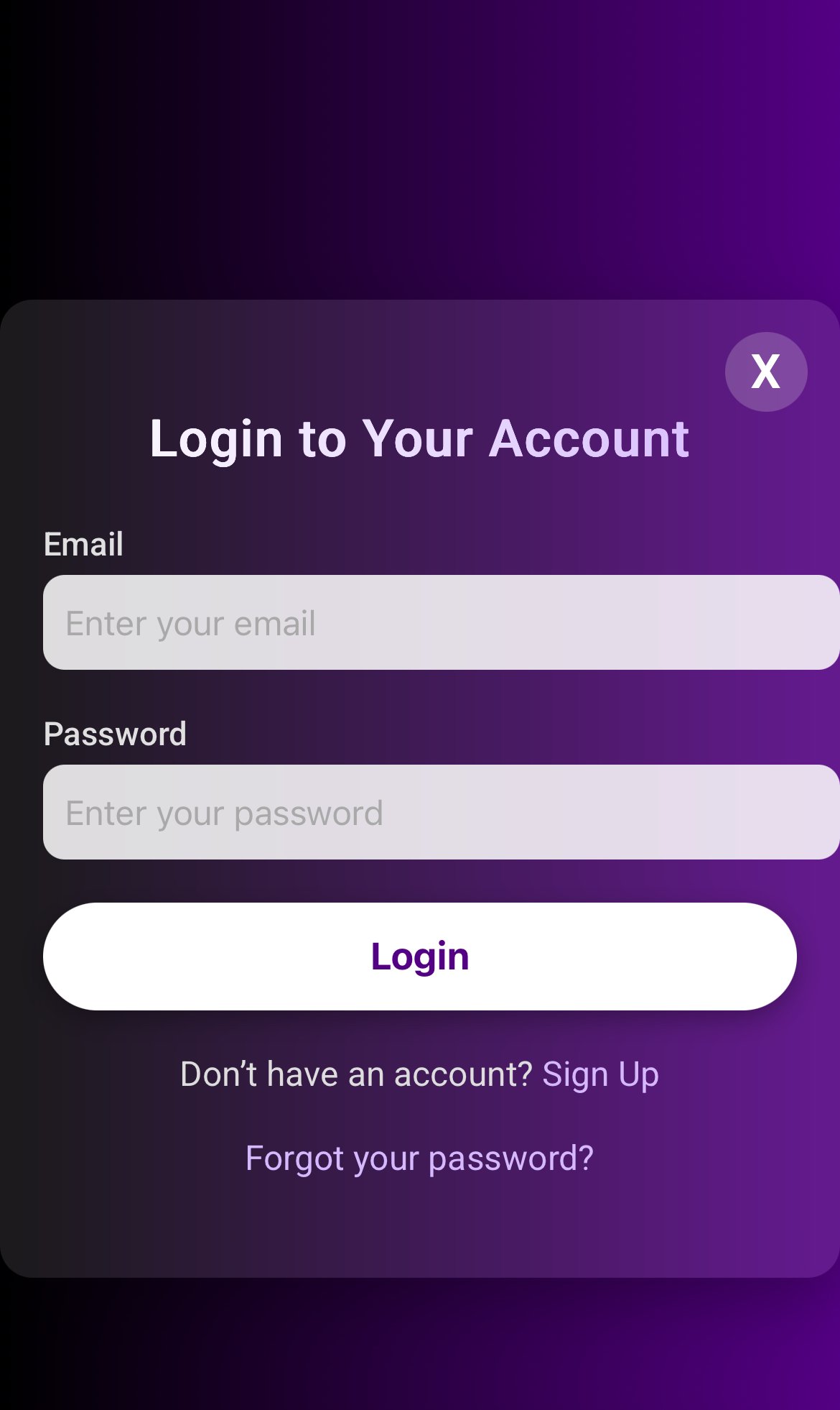 Enter login details
